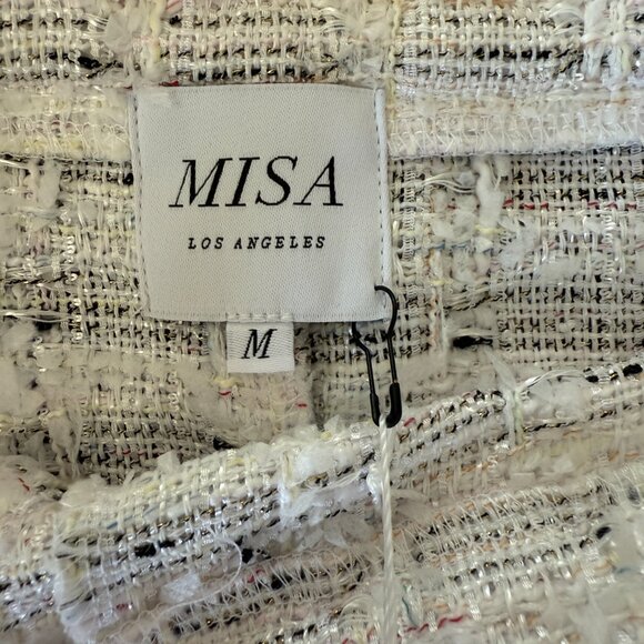 NWT MISA Los Angeles Choupette Metallic Tweed Shorts Size M Zipper Pockets - Picture 5 of 6